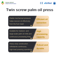Oliepersen voor kleine bedrijven, palmoliepers voor vruchten, dubbele as, automatische oliepersmachine, volautomatische olieverwerking