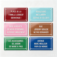 Plaque de rue vintage personnalisée en métal, signalétique de rue en aluminium rétro, plaque décorative parisienne pour jardin, bureau, décoration murale