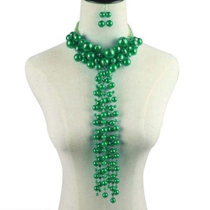 <span class=keywords><strong>Collana</strong></span> di nappe multistrato con perla in metallo imitazione di perle d'oro e tinta unita combinata gioiello di perla artificiale - Product Image 5