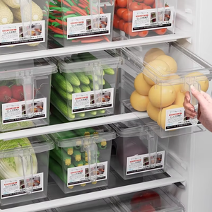 Boîtes de Rangement Alimentaire Hermétiques avec Poignée Carrée pour Réfrigérateur, Conteneurs Organiseurs de Maison - Product Image 3