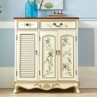 Meuble à chaussures en bois de style antique moderne, mobilier de maison, style campagnard américain, pour salon, entrée, grande capacité de rangement avec compartiments