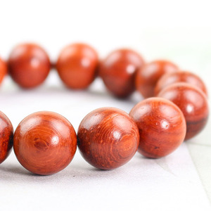 Rosewood <b>Bracelet</b> 15mm Round Beads Straight Grain Cat's Eye Pattern Unisex Everyday Wear - Product Image 2
