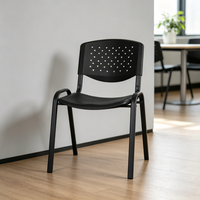 Chaise de formation de bureau en gros, siège en plastique, dossier en métal, empilable, pour visiteurs, personnel et salles de conférence