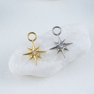 टाइटेनियम स्टारबर्स्ट Cz उत्तर स्टार आकर्षण के लिए लुब हुगी डांगले ईयररिंग्स - Product Image 6