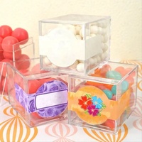 Boîte de rangement en acrylique personnalisable respectueuse de l'environnement, boîte cadeau transparente, présentoirs publicitaires pour desserts, bonbons, aliments