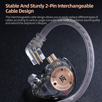 Écouteurs intra-auriculaires dynamiques KZ EDX Pro X filaires 3,5 mm pour le gaming, les DJ et les chanteurs, avec câble détachable à 2 broches, HiFi, IEM