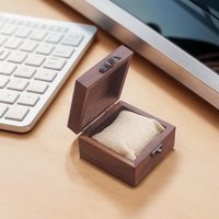 Boîte en bois de noyer portable LONMAIX pour artisanat, bijoux, montres et objets de souvenir - Cadeau (noyer)