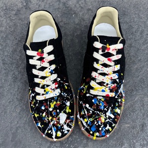 Zapatos de Diseñador de Alta Gama para Hombre, Modernos, de Tela Transpirable, con Cordones, Suela MM6, Estilo Graffiti Urbano Pintado a Mano, Casuales - Product Image 5