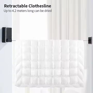 SANIPRO Home Space Saving Elastic Windproof Non-Slip Clothes Line 304 Stainless Steel Retractable Hidden <strong>Clothesline</strong> <strong>Rope</strong> - Product Image 4