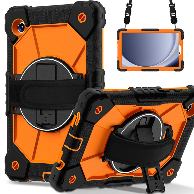 Hot Sale Rugged Shockproof Shoulder Hand Strap Kickstand Tablet case Cover for samsung A11 8.7 Inch A9 Plus A7 Lite S9 ultra