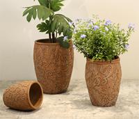 Pot de plantation en fibre de ciment de style rétro nordique, écologique et durable, pour une utilisation en intérieur, en extérieur et dans les centres commerciaux