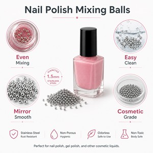 SDBALLS Bolas Esféricas <span class=keywords><strong>para</strong></span> Decoración <span class=keywords><strong>de</strong></span> Uñas con Acabado Espejo, Bolas Mezcladoras <span class=keywords><strong>de</strong></span> Acero Inoxidable SS304 <span class=keywords><strong>de</strong></span> 0.5mm, 0.8mm, 1.5mm, 2mm, 3mm - Product Image 2