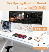 Écran VESA pivotant réglable blanc 2 bras 34 pouces support de bureau moniteur à bras double montage