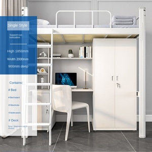 Lit superposé réglable pour étudiants avec espace de rangement, design moderne en métal pour chambre d'étudiant - Product Image 5