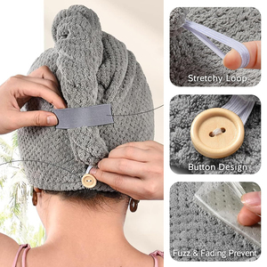 غطاء رأس للاستحمام من الألياف الدقيقة فائق الامتصاص سريع الجفاف بالجملة حسب الطلب - Product Image 3