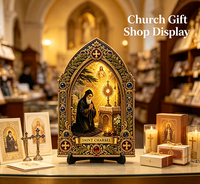 Targa Personalizzata in Resina di San Charbel Maronita Libanese, Stampa UV 3D, Cornice Dorata, Articoli Religiosi Cattolici, Regalo OEM