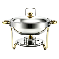 Chauffe-plat à alcool 5L, Réchaud de buffet à commande manuelle pour la restauration hôtelière et la restauration en restaurant