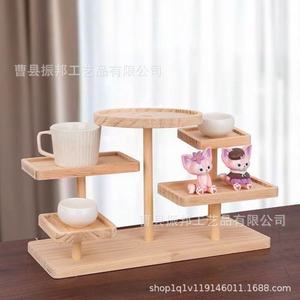 Wooden Multi Layer Storage Rack 3 Floors Desktop Jewelry Cosmetics Display Organizer Solid Wood - Product Image 1