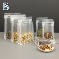 Sacs à fond plat transparents à fermeture éclair Lebei Packing Matte Ziplock Doypack, emballage plastique pour aliments, noix, fruits secs