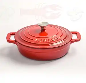MU Ihome Colorful Casserole Series for Cast Iron 5.6 QT Dutch Oven Pot with Lid Cast Iron Cookware Enamel Cast Iron Cookware