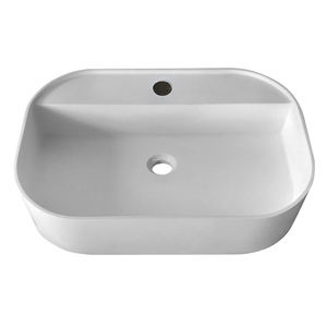 Maydon Moderno Ecológico Rectángulo Baño Lavabo Mármol Blanco Mate Sobre Encimera Accesorio de Resina Sólida - Product Image 3