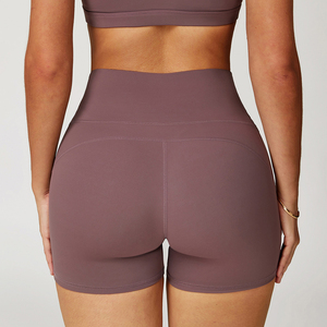 Phụ Nữ Của Cao Eo Nhanh Chóng Khô Quần Short Tập Thể Dục Không-Phía Trước Đường May Co Giãn Nén Cộng Với Kích Thước Yoga Quần Short Với Biểu Tượng Tùy Chỉnh - Product Image 5