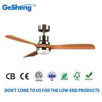Ventilateur de Plafond Électrique Design avec Lumière, Ventilador de Techo Led, 3 Pales en Bois, Télécommande DC, Ventilateur de Plafond LED avec Lampes LED