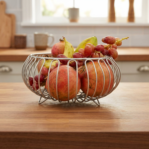Panier à fruits rond, conteneur de rangement 40x40x25cm, support alimentaire durable pour la cuisine, design moderne, à un seul niveau - Product Image 2