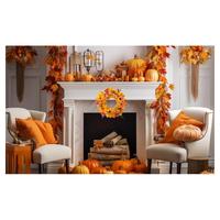 Guirlande de feuilles d'automne artificielles en gros, décoration suspendue pour porte d'entrée, pour la maison, intérieur et extérieur, décoration saisonnière