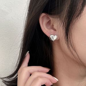 S925 Sterling Silver Heart Clip-on Earrings For Women Simple Retro Elegant Everyday Wear Student Jewelry - Product Image 3