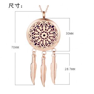 สร้อยคอจี้หัวใจฮัมซาดักฝันพร้อมช่องใส่เครื่องหอมสแตนเลสสตีล - Product Image 3