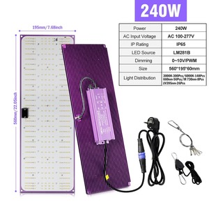 Lampe de culture LED à spectre complet 120W 240W LM281B pour serres et tentes de culture, lampe de croissance dimmable pour semis, légumes et fleurs - Product Image 1