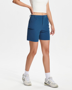 High-Waist <strong>Ladies</strong> Casual <strong>Cargo</strong> <strong>Shorts</strong> Quick Dry Breathable Canvas Overalls with Elastic Waist and Pocket for Fitness - Product Image 4