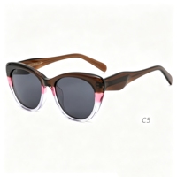 Lunettes de soleil de haute qualité avec monture en acétate, bicolores et tricolores, de type œil de chat, lunettes de protection