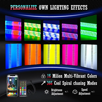 Antenne personnalisée 1.75 pouces COB Hyper Chips Flagpole Light Chasing RGB LED Fat Whip Light avec APP et télécommande RF pour ATV UTV
