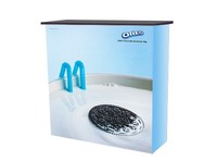 Produit neuf, stand d'exposition pour salon professionnel, comptoir d'exposition portable, table de stand, tissu, sublimation par transfert thermique, pliable en ligne droite