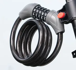 Candado de acero para casco de bicicleta Xunting de 150cm, <span class=keywords><strong>Cable</strong></span> fino portátil, combinación de números inteligentes, candado inteligente para casco de bicicleta para motocicletas - Product Image 1