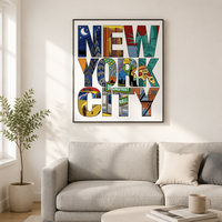 Peinture abstraite de la ville de New York, impression sur toile contemporaine, impression numérique 6 couleurs, imperméable, respectueuse de l'environnement, 50x60cm