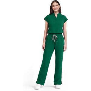 Conjunto de Uniformes Médicos FOXA para Mujer, Top Sin Mangas con Cuello Alto, Pantalón Recto con 9 Bolsillos, Cintura Elástica para Yoga, Uniformes de Hospital - Product Image 1