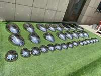 Banc de jardin en forme de galet en acier inoxydable poli miroir extérieur Offre Spéciale Sculpture