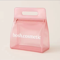 Pochette cosmétique transparente en PVC de couleur bonbon avec logo personnalisé, pour le soin de la peau, le rangement de maillots de bain, fermeture éclair, sac à maquillage