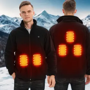 Outdoor Windproof Rechargeable Coats Infrared Heated Jacket with Hood for Men Women Coat
