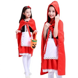 Costume de Danse Hibiscus Rouge pour Filles, Robe de Cosplay d'Halloween avec Cape, Tablier et Panier - Product Image 1