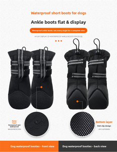 Chaussures imperméables antidérapantes pour chiens de taille moyenne et grande, bottes pour animaux de compagnie doublées de polaire chaude, protection réfléchissante pour les <span class=keywords><strong>pattes</strong></span> contre la pluie et la <span class=keywords><strong>neige</strong></span> - Product Image 5