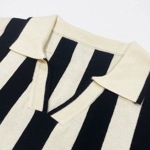 Áo len nam 100% cotton dệt kim sọc, thiết kế Jacquard kiểu Polo, in logo tùy chỉnh, họa tiết lấy cảm hứng từ bóng đá mùa đông dành cho nam - Product Image 5