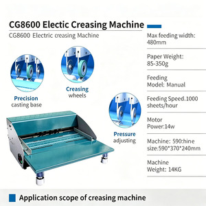 Machine à plier électrique de bureau Cg8600, alimentation manuelle 480 mm, 1000 feuilles/heure, pour le traitement de pliage post-presse de livres et de couvertures de menus - Product Image 4