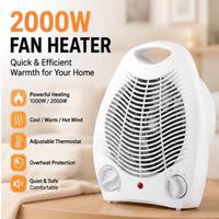 Radiateur électrique de bureau portable 2000W, chaud/froid/brûlant, à commande mécanique, chauffage rapide, protection anti-renversement et anti-surchauffe