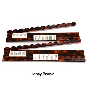 Support de tuiles de mahjong en acrylique style écaille de tortue avec plateau <span class=keywords><strong>pour</strong></span> jeux de cartes de mahjong - Product Image 5