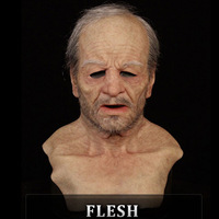 Masque réel JiaGao, dernier modèle, Halloween, tête entière, tête de vieil homme sans cheveux, en plastique, accessoire de cosplay pour adultes