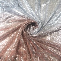 Vente en gros de tissu de broderie à paillettes de 3mm, dégradé de paillettes à surface brillante, tissu de broderie à paillettes